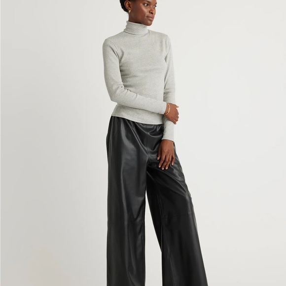 Quince Organic Cotton Microrib Turtleneck Heather gray size S - Picture 4 of 7